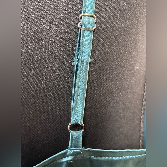 Ruched Draped Satin Dress with Side Slit - Picture 7 of 10